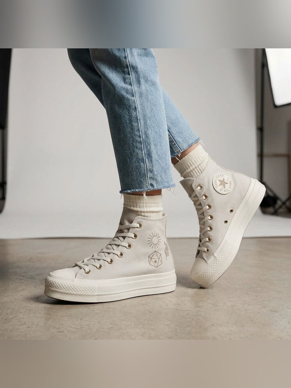 Converse CTAS Lift Hi Platform Golden Elements Womens Size 11 Beige Shoes